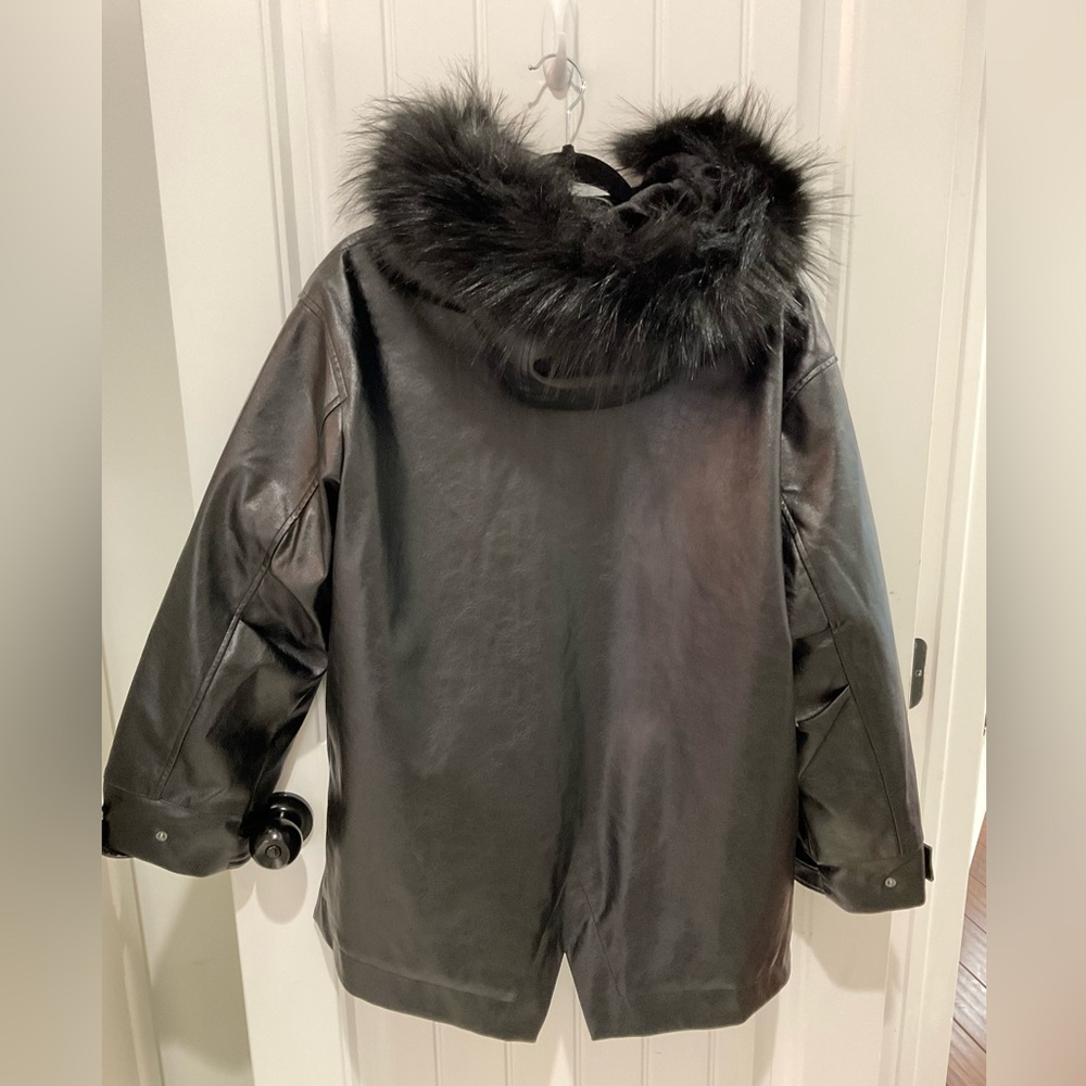 Pilcro Black Faux Fur Hooded Jacket - Picture 3 of 12